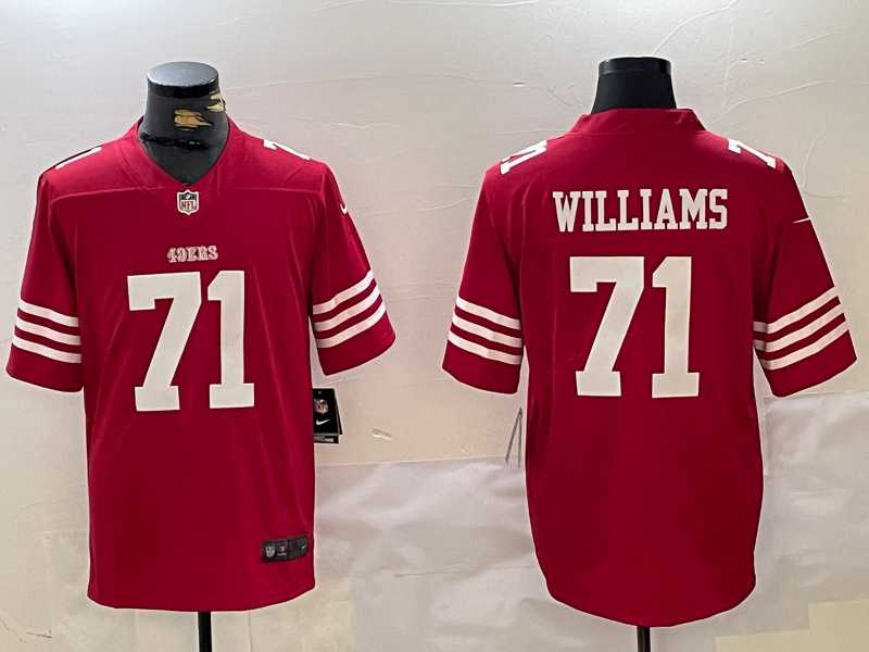 Mens San Francisco 49ers #71 Trent Williams Red Vapor Untouchable Limited Stitched Jersey
